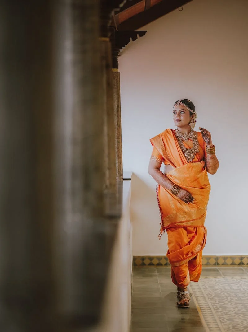 Coral Silk Saree