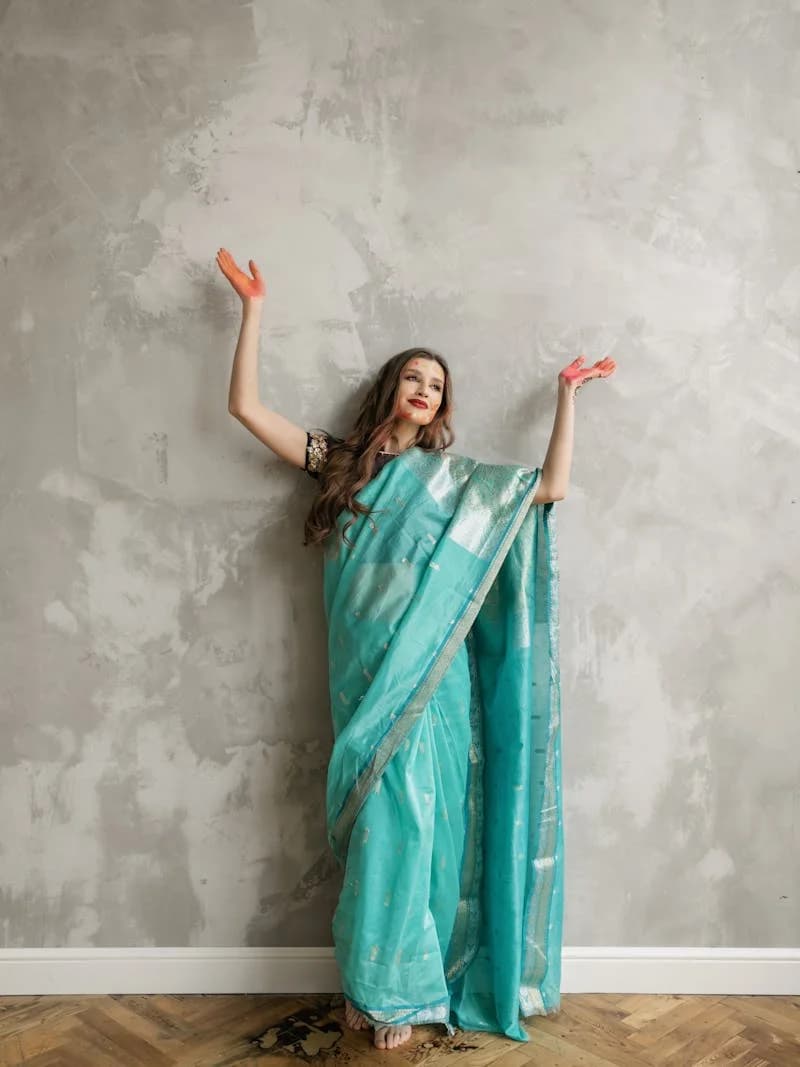 Teal Indo-Western Set
